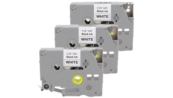 Taśma 3x Tze-221 do drukarki Brother 9mm 8m biała taśma czarny nadruk