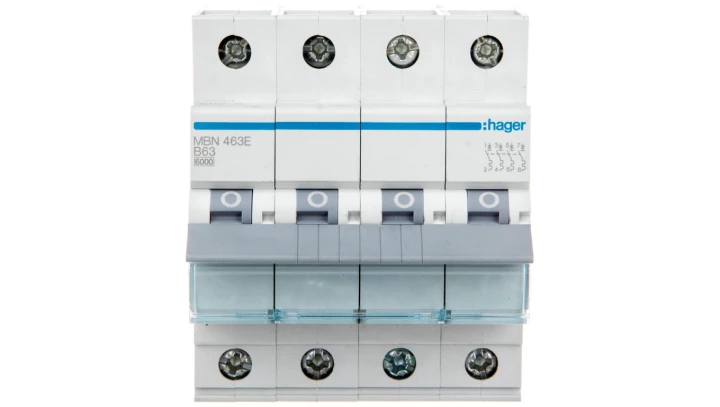Wyłącznik nadprądowy 4P B 63A 6kA AC MBN463E