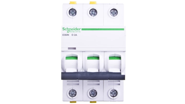 Wyłącznik nadprądowy 3P D 2A 6kA AC iC60N-D2-3 A9F05302