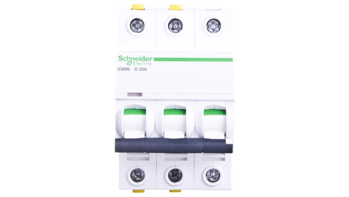 Wyłącznik nadprądowy 3P D 20A 6kA AC iC60N-D20-3 A9F05320