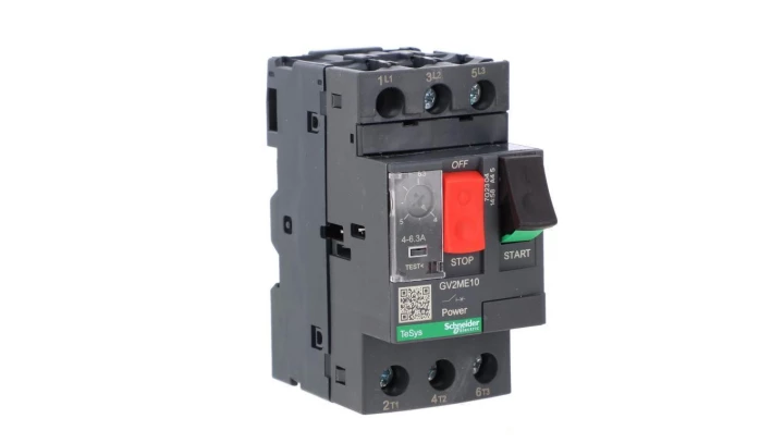 TeSys Deca Wyłącznik silnikowy 3P 2,2kW 4-6,3A GV2ME10