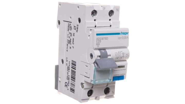 Wyłącznik różnicowo-nadprądowy 2P 25A C 0,03A typ AC ADC975D