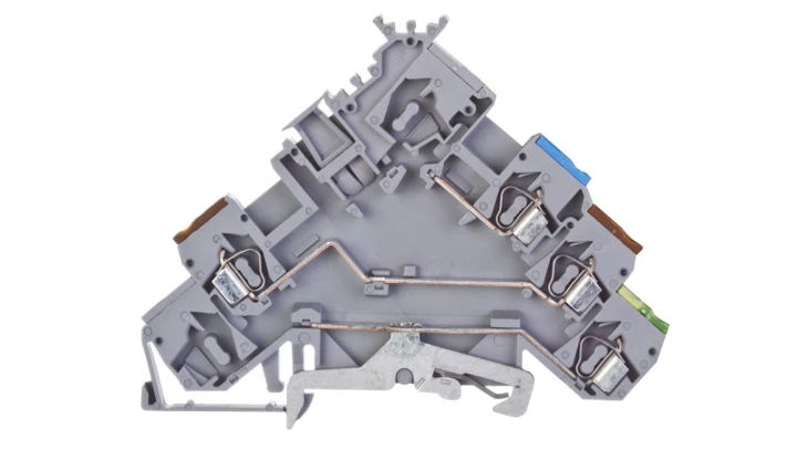 Złączka szynowa do elementów wykonawczych z PE 2,5mm2 szara 280-572