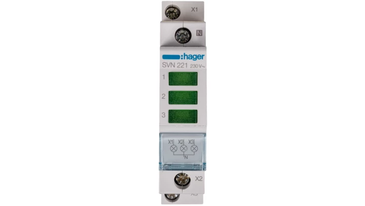 Lampka modułowa 3-fazowa zielona 230-400V AC SVN221