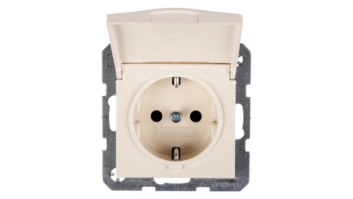 Berker/B.Kwadrat Gniazdo Schuko 16A IP20 z klapką kremowe S.1 47518982