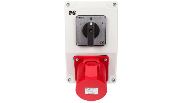 Zestaw instalacyjny z gniazdem 32A 4P RS-Z (L-0-P) czerwony 6280-20