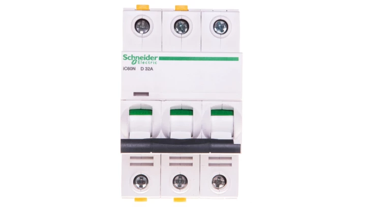 Wyłącznik nadprądowy 3P D 32A 6kA AC iC60N-D32-3 A9F05332