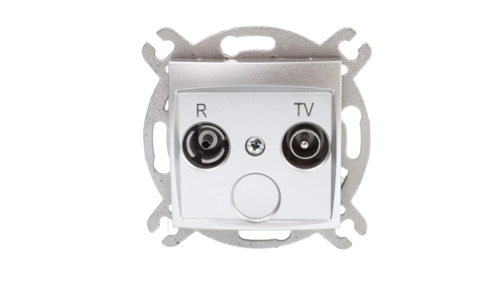 CARLA Gniazdo antenowe R-TV końcowe srebrne 1752-16