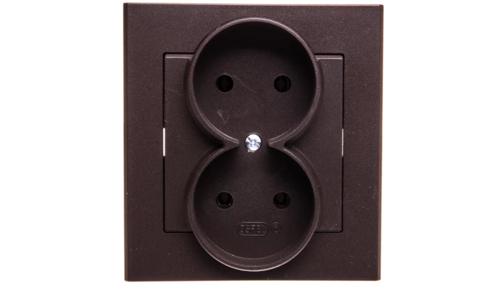 SONATA Gniazdo podwójne b/u czekoladowy metalik GP-2R/40