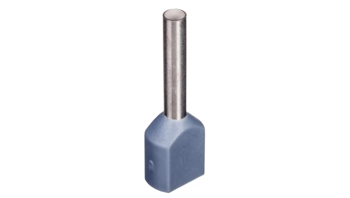 Końcówka tulejkowa izolowana TID 2x0,75mm2/10mm szara cynowana TID2x0,75L10x500 /500szt./