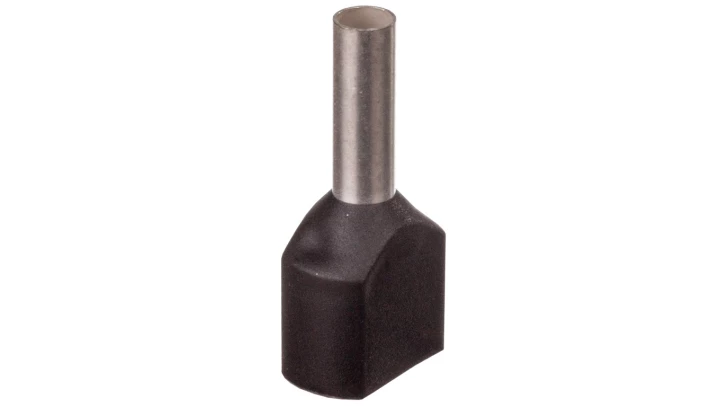 Końcówka tulejkowa izolowana TID 2x1,5mm2/8mm czarna cynowana TID2x1,5L8 /100szt./