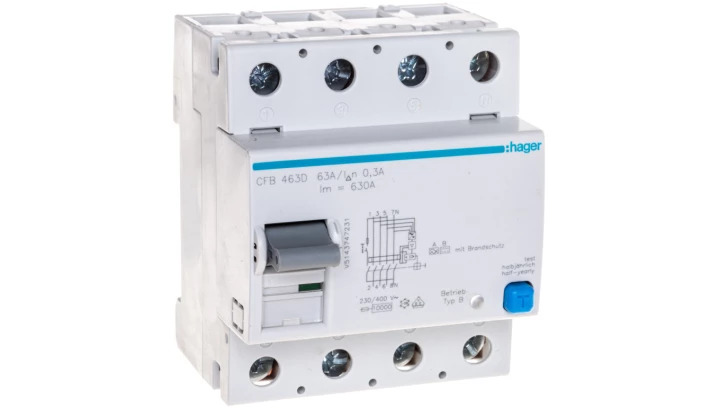Wyłącznik różnicowoprądowy 4P 63A 0,3A typ B CFB463D