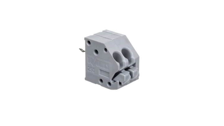 Listwa zaciskowa do płytek drukowanych 2-torowa 1 pin/biegun z przyciskami i otworem pomiarowym do 1,3mm szara 250-102 /140szt./