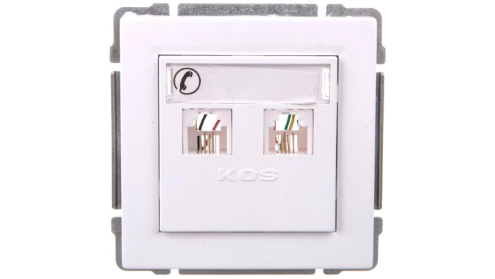 KOS66 Gniazdo telefoniczne podwójne 2xRJ11 białe 660464