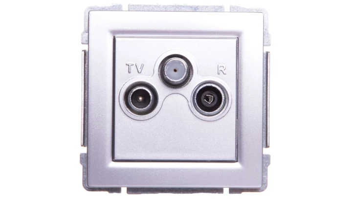 KOS66 Gniazdo antenowe RTV/SAT przelotowe 10dB aluminium 664077