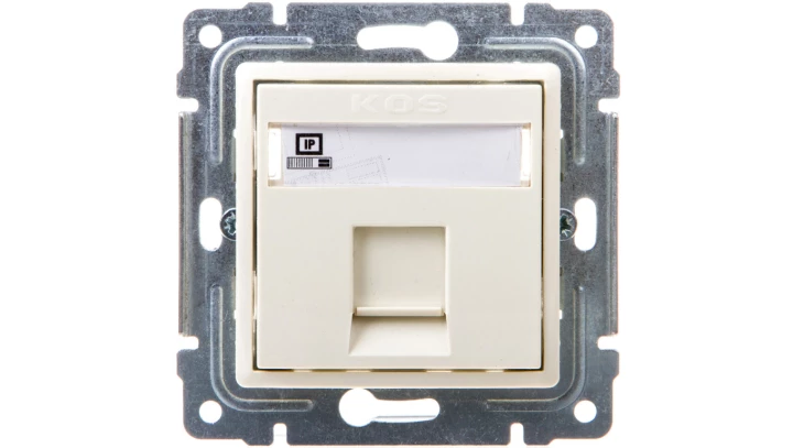 VENA Gniazdo komputerowe pojedyncze RJ45 kat.5e nieekranowane krem 510365