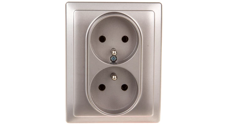 DANTE Gniazdo podwójne kompletne z/u inox 454136