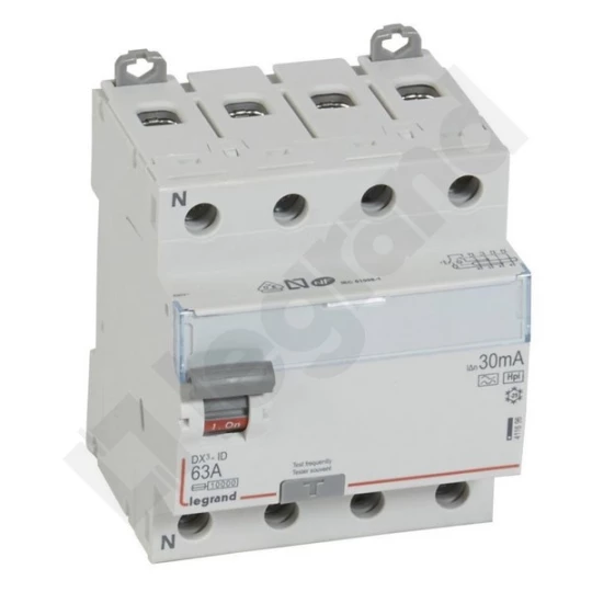 Wyłącznik różnicowoprądowy P 304 4P 63A 0,03A Typ F (HPI) SERII DX3 411696