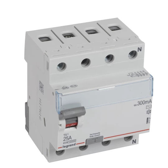 Wyłącznik różnicowoprądowy 4P 25A 0,3A typ AC P304 TX3 411727