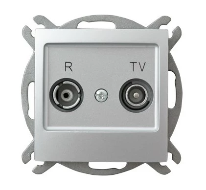 IMPRESJA Gniazdo antenowe RTV końcowe 2,5-3dB srebrne GPA-YK/m/18