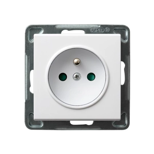 SONATA Gniazdo pojedyncze z/u z przesłonami białe GP-1RZP/m/00