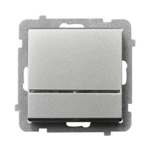 SONATA Łącznik pojedynczy z podświetleniem srebro mat ŁP-1RS/m/38