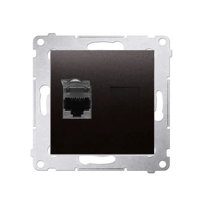 Simon 54 Gniazdo komputerowe pojedyncze RJ45 kat.6 ekranowane z przesłoną antracyt D61E.01/48