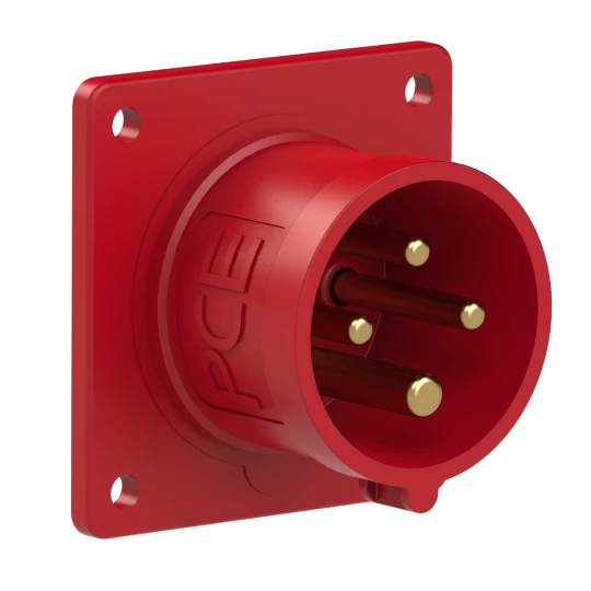Wtyczka tablicowa 16A 4P 400V czerwona IP44 614-6