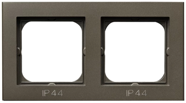 SONATA Ramka podwójna do łączników IP44 czekoladowy metalik RH-2R/40