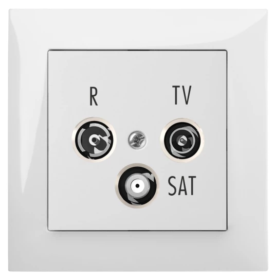 Sentia Gniazdo antenowe RD/TV/SAT końcowe bez ramki IP20 białe 1453-10