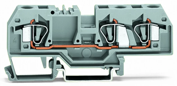 Złączka szynowa 3-przewodowa 6mm2 szara 282-681