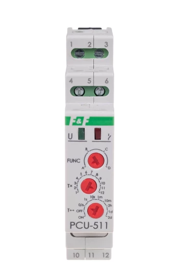 Przekaźnik czasowy 1P 8A 0,1-576h 230V AC, 24V AC/DC wielofunkcyjny PCU-511DUO
