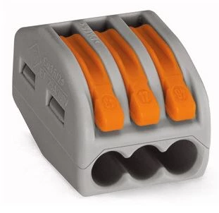 Szybkozłączka 3x 0,08-4mm2 jasnoszary 222-413 /50szt./