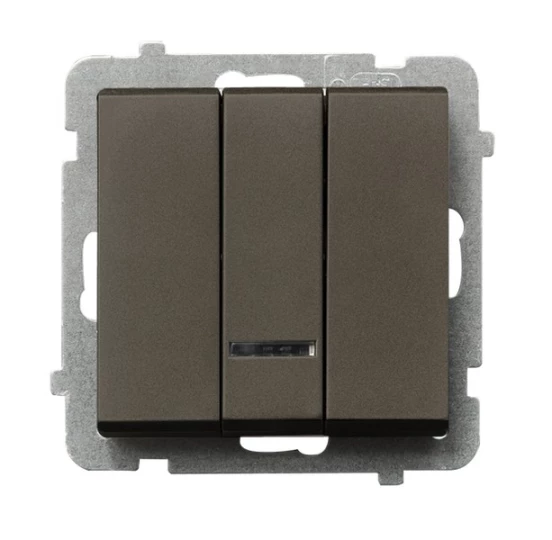 SONATA Łącznik potrójny z podświetleniem czekoladowy metalik ŁP-13RS/m/40