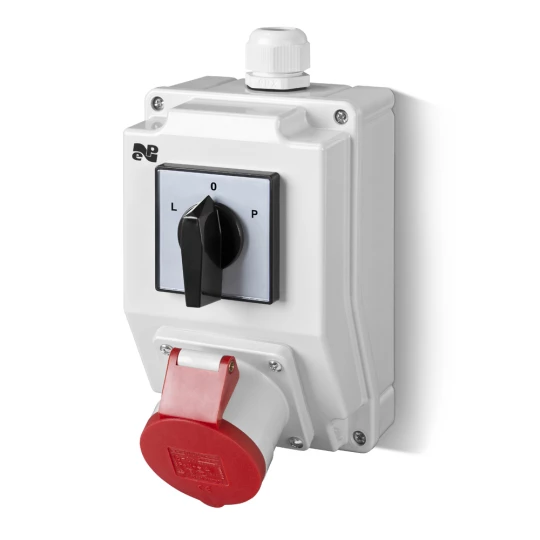 Zestaw instalacyjny z gniazdem 16A 5P RS-Z (L-0-P) czerwony 6271-20