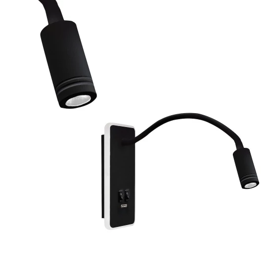 Lampka nocna BASE 8W+2W BLACK ML63500 Milagro