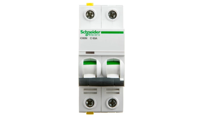 Wyłącznik nadprądowy 2P C 63A 6kA AC iC60N-C63-2 A9F04263