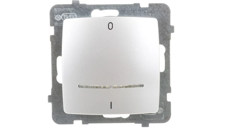 KARO Łącznik podwójny z podświetleniem srebrny perłowy ŁP-11SS/m/43