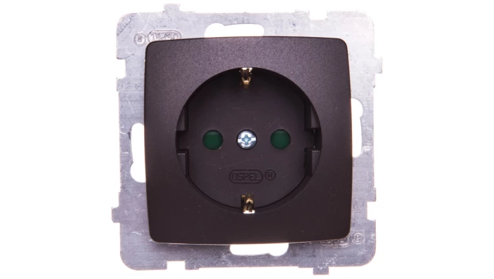 KARO Gniazdo pojedyncze z/u Schuko z przesłonami czekoladowy metalik GP-1SSP/m/40