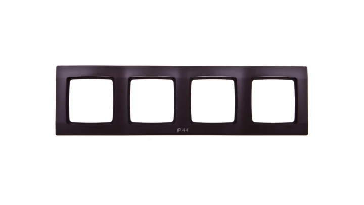 KARO Ramka poczwórna do łączników IP44 czekoladowy metalik RH-4S/40