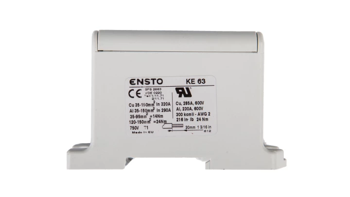 Złączka szynowa 2-przewodowa 35-150mm2 szara KE63