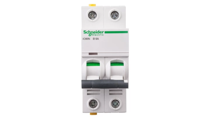Wyłącznik nadprądowy 2P B 6A 6kA AC iC60N-B6-2 A9F03206