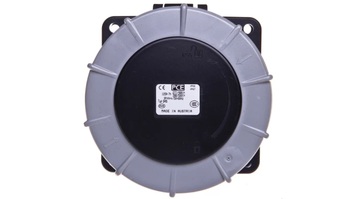 Gniazdo tablicowe 125A 5P 500V /120x120/ czarne IP67 POWER TWIST 345-7