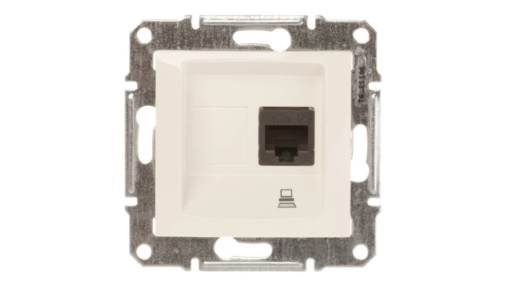 Sedna Gniazdo komputerowe pojedyncze RJ45 kat.5e UTP kremowe SDN4300123