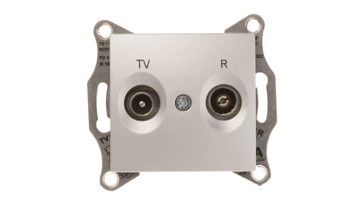 Sedna Gniazdo antenowe RD/TV przelotowe aluminium SDN3301860