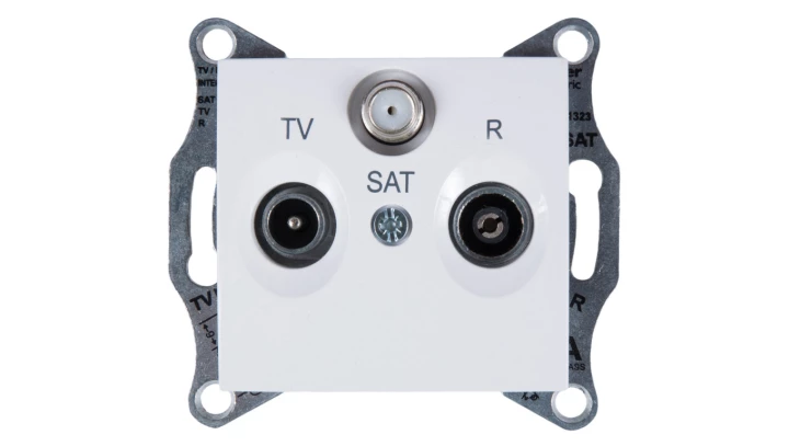 Sedna Gniazdo antenowe RD/TV/SAT przelotowe białe SDN3501421