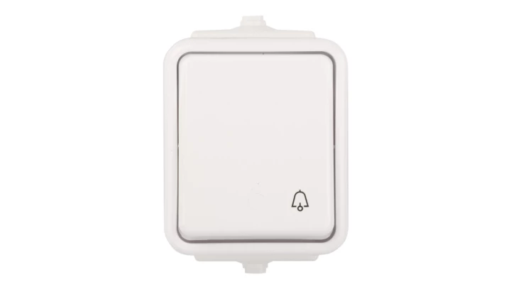 Cedar Przycisk hermetyczny IP44 dzwonek 10A biały WNt-101C WNT101C01
