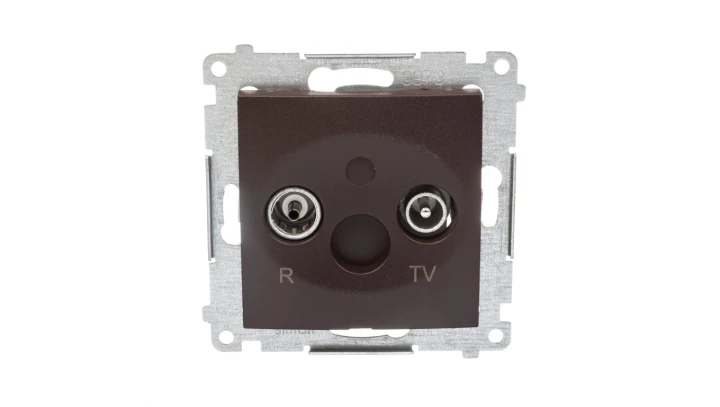 Simon 54 Gniazdo antenowe R/TV zakończeniowe brąz mat DAZ.01/46