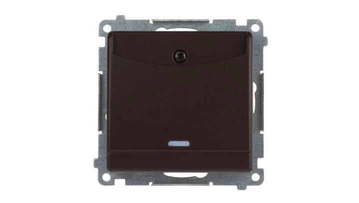 Simon 54 Łącznik hotelowy podwójny z podświetleniem brąz mat DWH2.01/46
