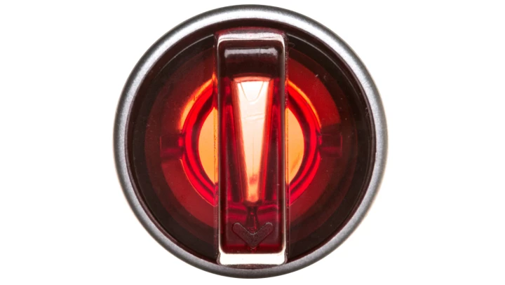 Przełącznik 2 położeniowy pokrętło 22mm czerwony 1Z 1R bez samopowrotu z podświetleniem 230V AC SP22-PL.C-11-230-LEDAC